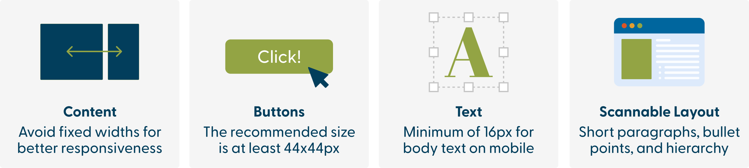 Accessibility best practices graphic.